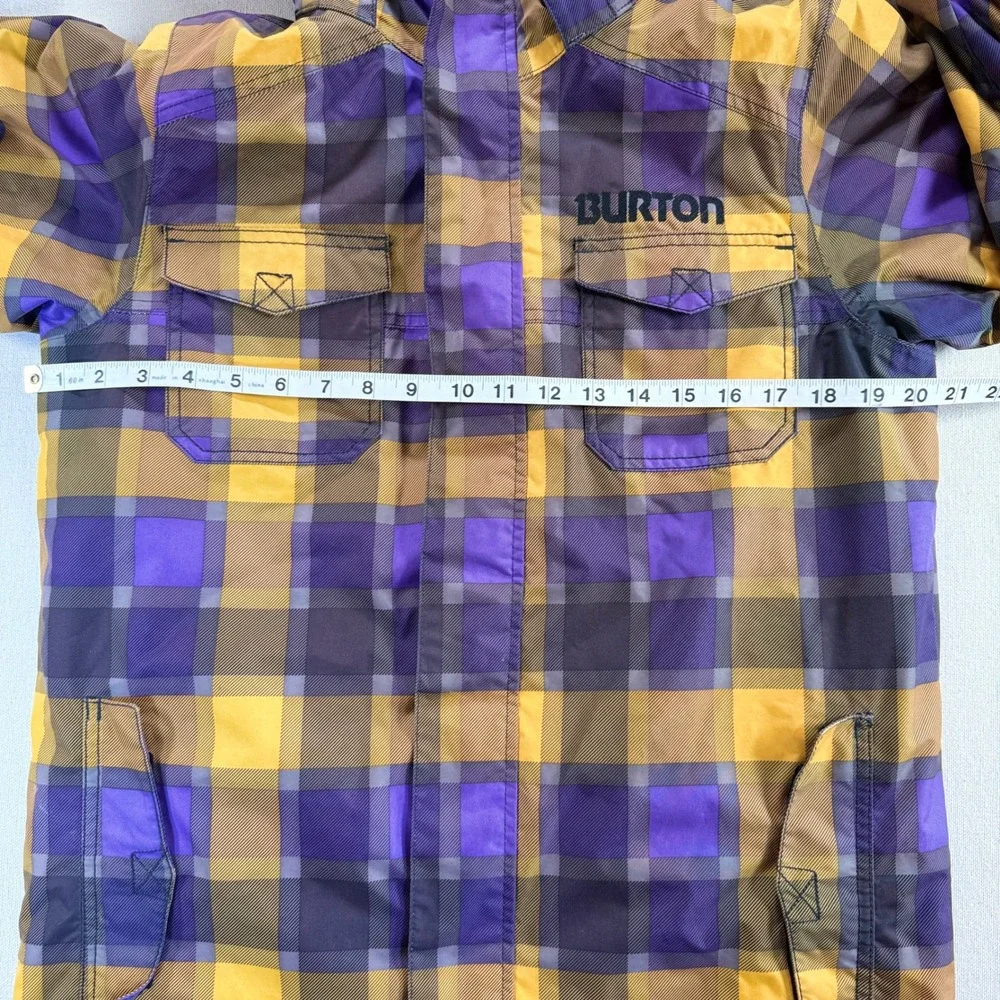 Burton Dryride Girls Large 14/16 Snowboard Chittagong Jacket Purple Yellow Plaid